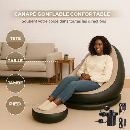 Le Fauteuil Gonflable Ultra-Confort – Transforme Instantanément Ton Salon en Espace Relaxation ! 😍🔥