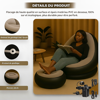 Le Fauteuil Gonflable Ultra-Confort – Transforme Instantanément Ton Salon en Espace Relaxation ! 😍🔥