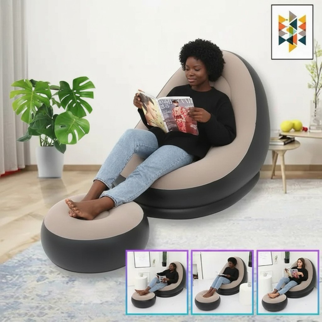 Le Fauteuil Gonflable Ultra-Confort – Transforme Instantanément Ton Salon en Espace Relaxation ! 😍🔥