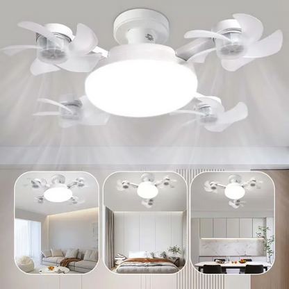 Ventilateur Drone™ – Plafonnier 2 en 1 avec Lumière LED et Hélices Futuristes